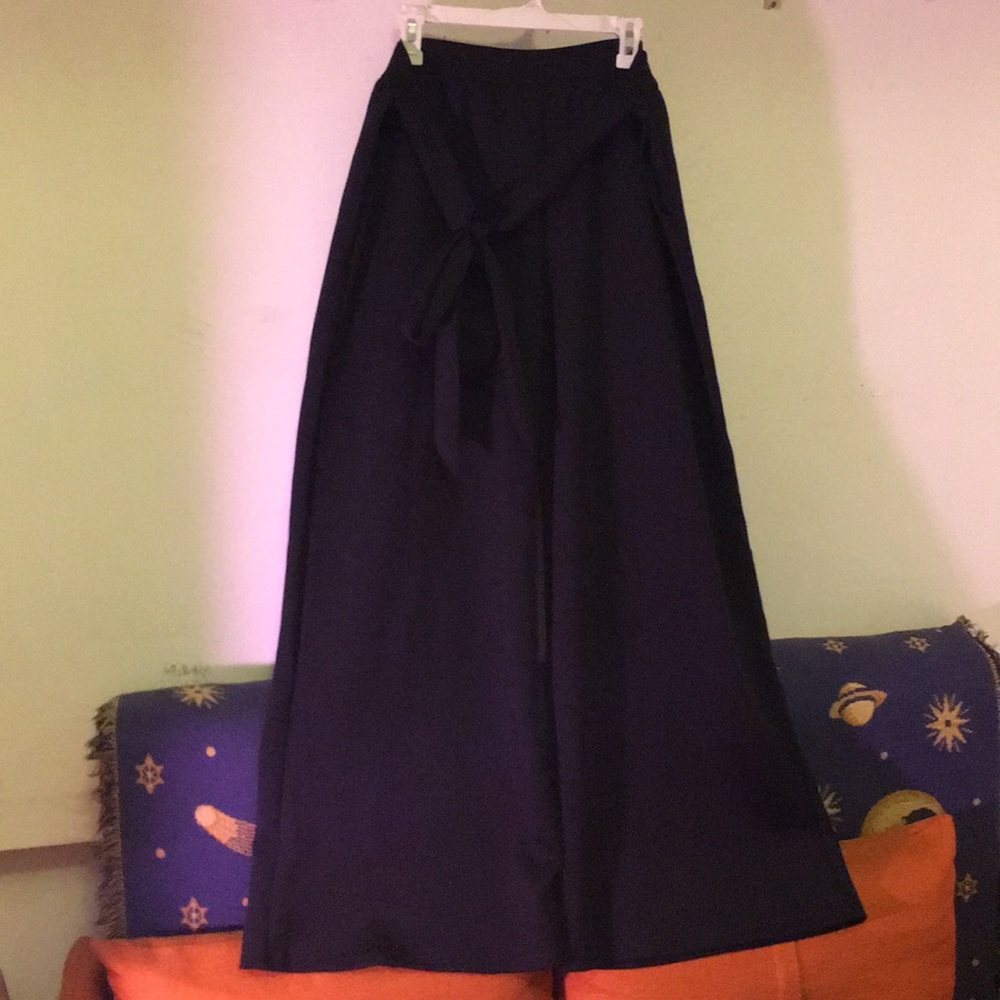 F21+ High waist tie wide leg trouser